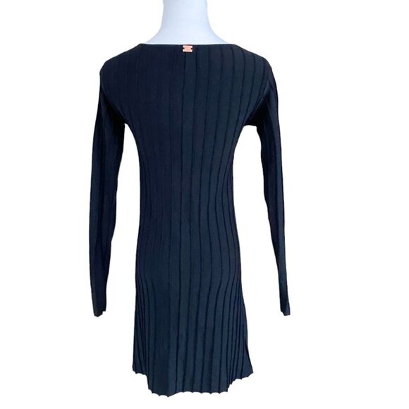 KNITZ FOR LOVE & LEMONS BLACK RIBBED KNIT LACE UP DRESS - XS - Picture 3 of 9